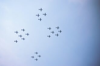 Photo Drone swarm defense strategies