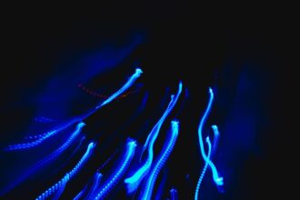 Photo underwater fiber optic cables