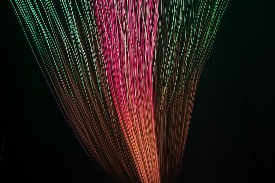 Photo underwater fiber optic cables