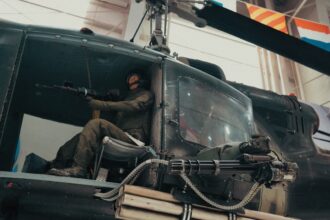 Photo night vision helicopter extraction