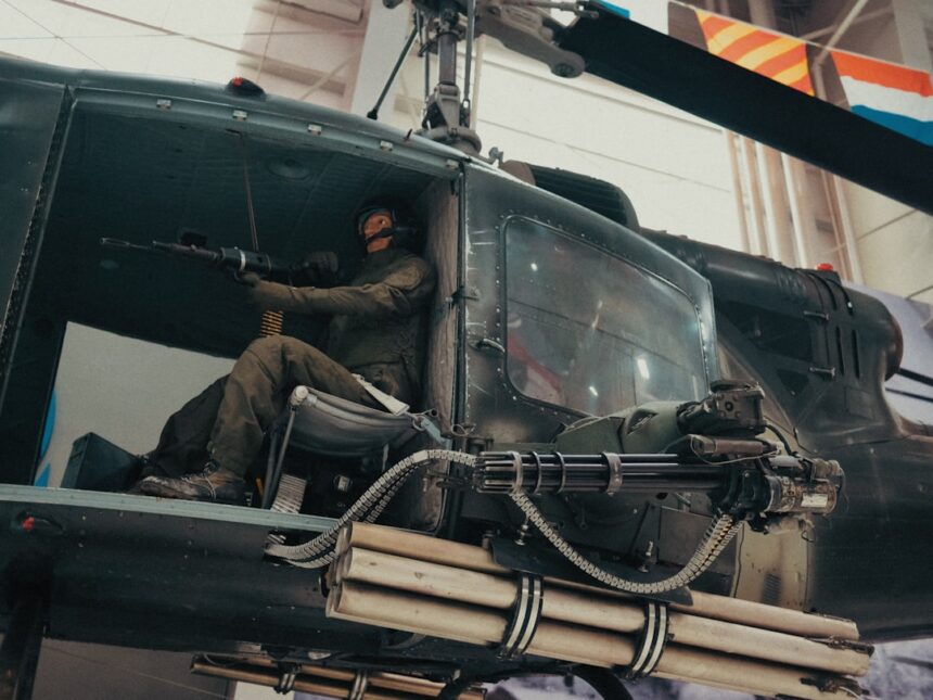 Photo night vision helicopter extraction