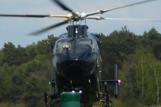 Photo helicopter hydraulic failure radar system